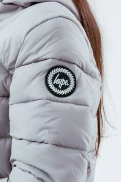 HYPE GREY PINK BAFFLED GIRLS CASUAL JACKET -Hype TWBT 197 DETAIL