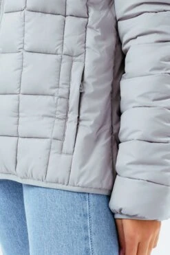 HYPE GREY PINK BAFFLED GIRLS CASUAL JACKET -Hype TWBT 197 DETAIL 1