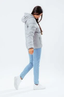 HYPE GREY PINK BAFFLED GIRLS CASUAL JACKET -Hype TWBT 197 FULL BACK