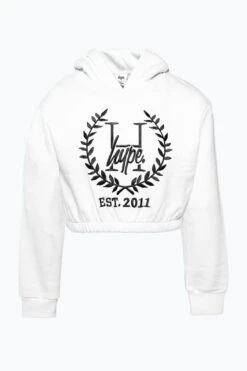 HYPE GIRLS WHITE SCRIPT HOODIE