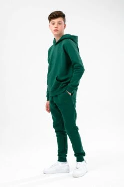HYPE DARK GREEN KIDS OVERHEAD HOODIE & JOGGERS SET