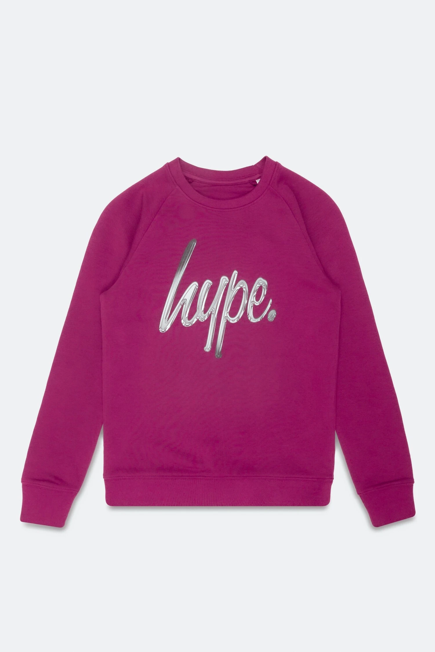 HYPE GIRLS FUCHSIA MONOTONE SCRIPT CREW NECK 3 HYPE GIRLS FUCHSIA MONOTONE SCRIPT CREW NECK