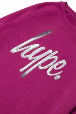 HYPE GIRLS FUCHSIA MONOTONE SCRIPT CREW NECK 8 HYPE GIRLS FUCHSIA MONOTONE SCRIPT CREW NECK -Hype TWBT 916 2
