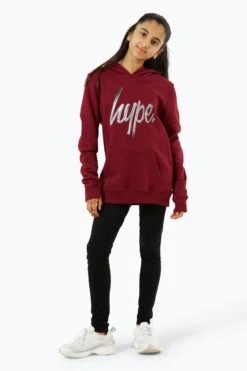 HYPE GIRLS BURGUNDY MONOTONE SCRIPT HOODIE -Hype TWBT 924 2 a4f4bb84 841a 4cfc 98d5 1285cdc67eb5