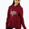 HYPE GIRLS BURGUNDY MONOTONE SCRIPT HOODIE