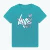 HYPE GIRLS TEAL BUTTERFLY SCRIPT T-SHIRT -Hype TWBT 929