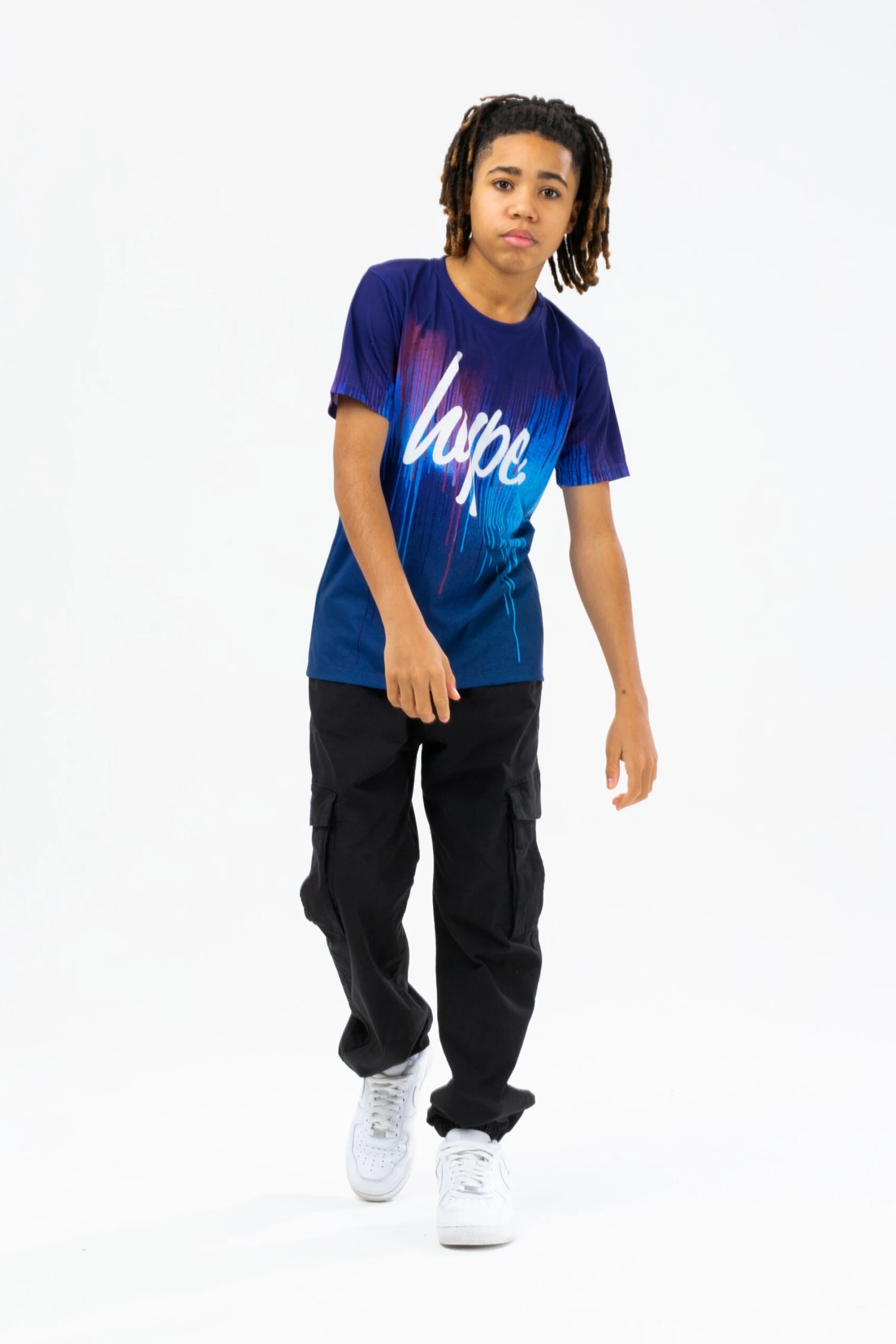 HYPE BOYS BLUE SPACE DRIP SCRIPT T-SHIRT THREE PACK 9 HYPE BOYS BLUE SPACE DRIP SCRIPT T-SHIRT THREE PACK - Image 7