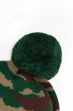 HYPE CAMO KNITTED POM POM BEANIE -Hype TWCB 2195 3