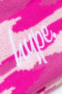 HYPE PINK CAMO KNITTED BEANIE -Hype TWCB 2197 2