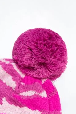HYPE PINK CAMO KNITTED BEANIE -Hype TWCB 2197 3
