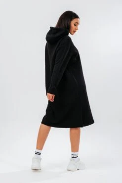 HYPE BLACK OVERSIZED WOMEN'S HOODIE DRESS 9 HYPE BLACK OVERSIZED WOMEN'S HOODIE DRESS -Hype TWCB 448 BACK