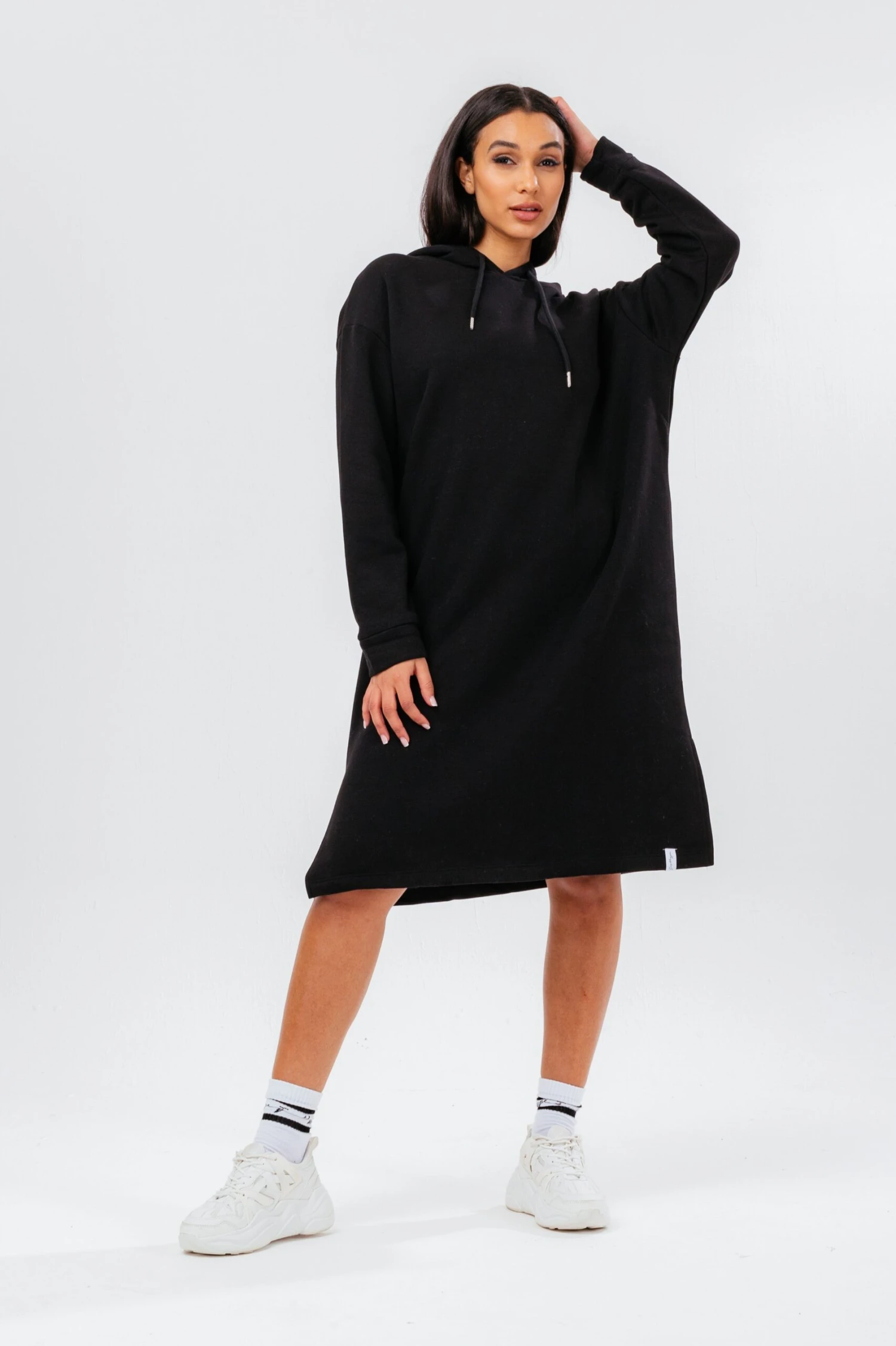 HYPE BLACK OVERSIZED WOMEN'S HOODIE DRESS 4 HYPE BLACK OVERSIZED WOMEN'S HOODIE DRESS - Image 2