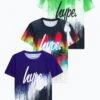 HYPE BOYS BLUE MULTI GREEN DRIPS 3 PACK OF T-SHIRTS -Hype TWLG 1028