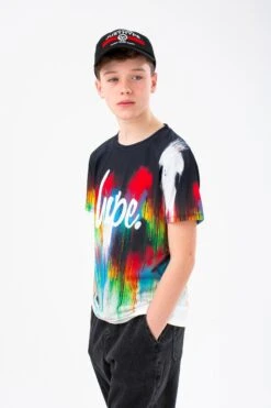 HYPE BOYS BLUE MULTI GREEN DRIPS 3 PACK OF T-SHIRTS -Hype TWLG 1028 MAIN 1