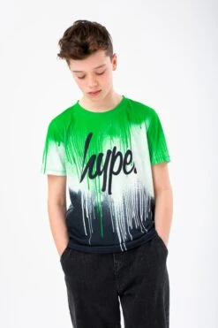HYPE BOYS BLUE MULTI GREEN DRIPS 3 PACK OF T-SHIRTS -Hype TWLG 1028 MAIN 2