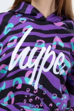 HYPE GIRLS FUNKY ZEB-PARD CROP HOODIE 9 HYPE GIRLS FUNKY ZEB-PARD CROP HOODIE -Hype TWLG 206DETAIL