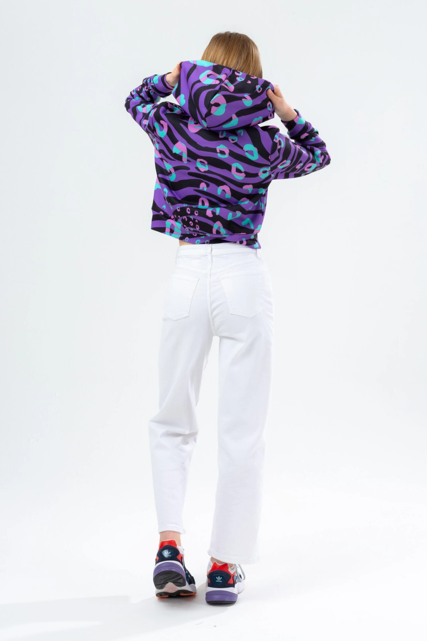 HYPE GIRLS FUNKY ZEB-PARD CROP HOODIE 5 HYPE GIRLS FUNKY ZEB-PARD CROP HOODIE - Image 3