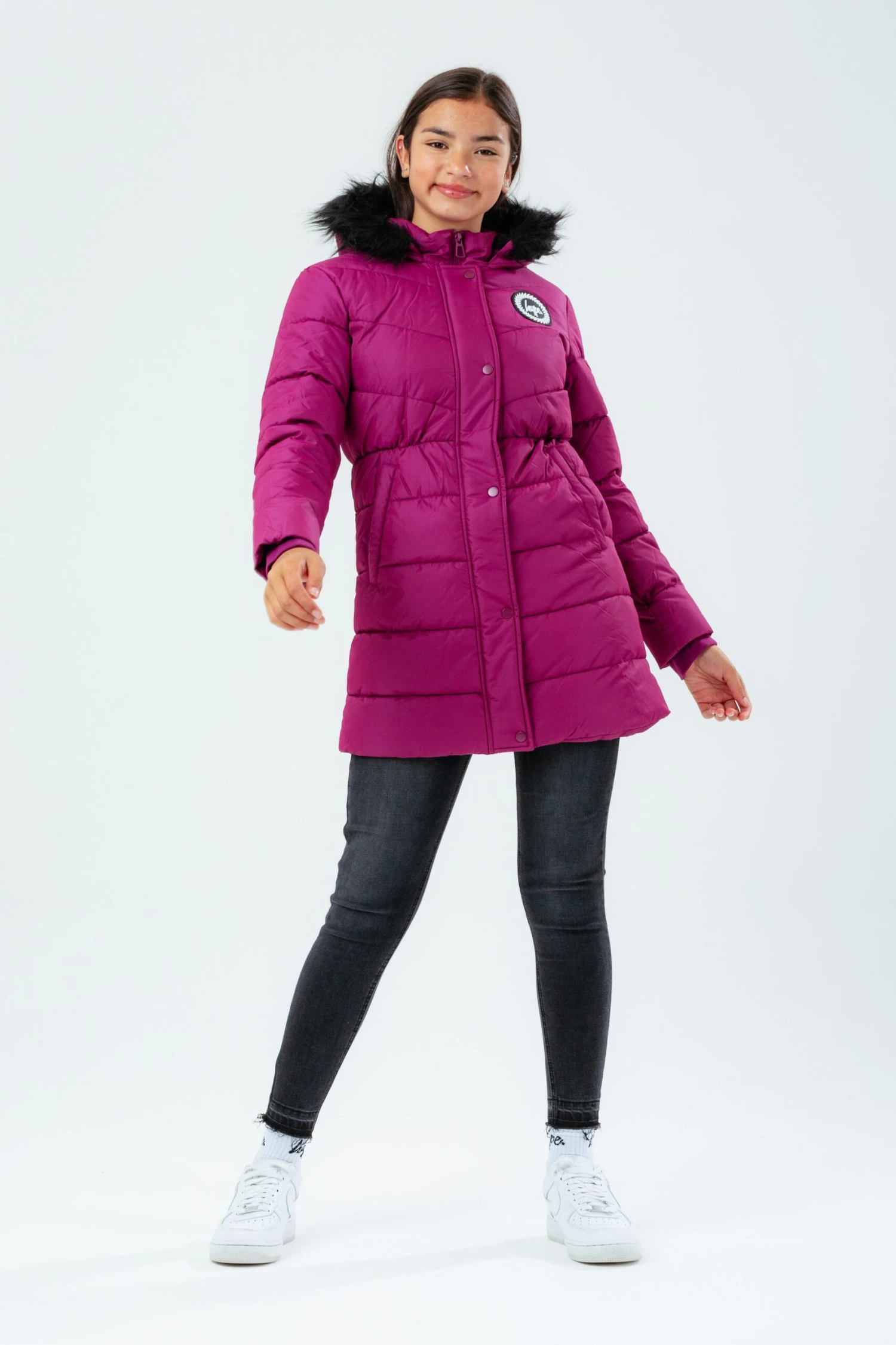 HYPE BERRY LONGLINE PADDED GIRLS PARKER JACKET 4 HYPE BERRY LONGLINE PADDED GIRLS PARKER JACKET - Image 2