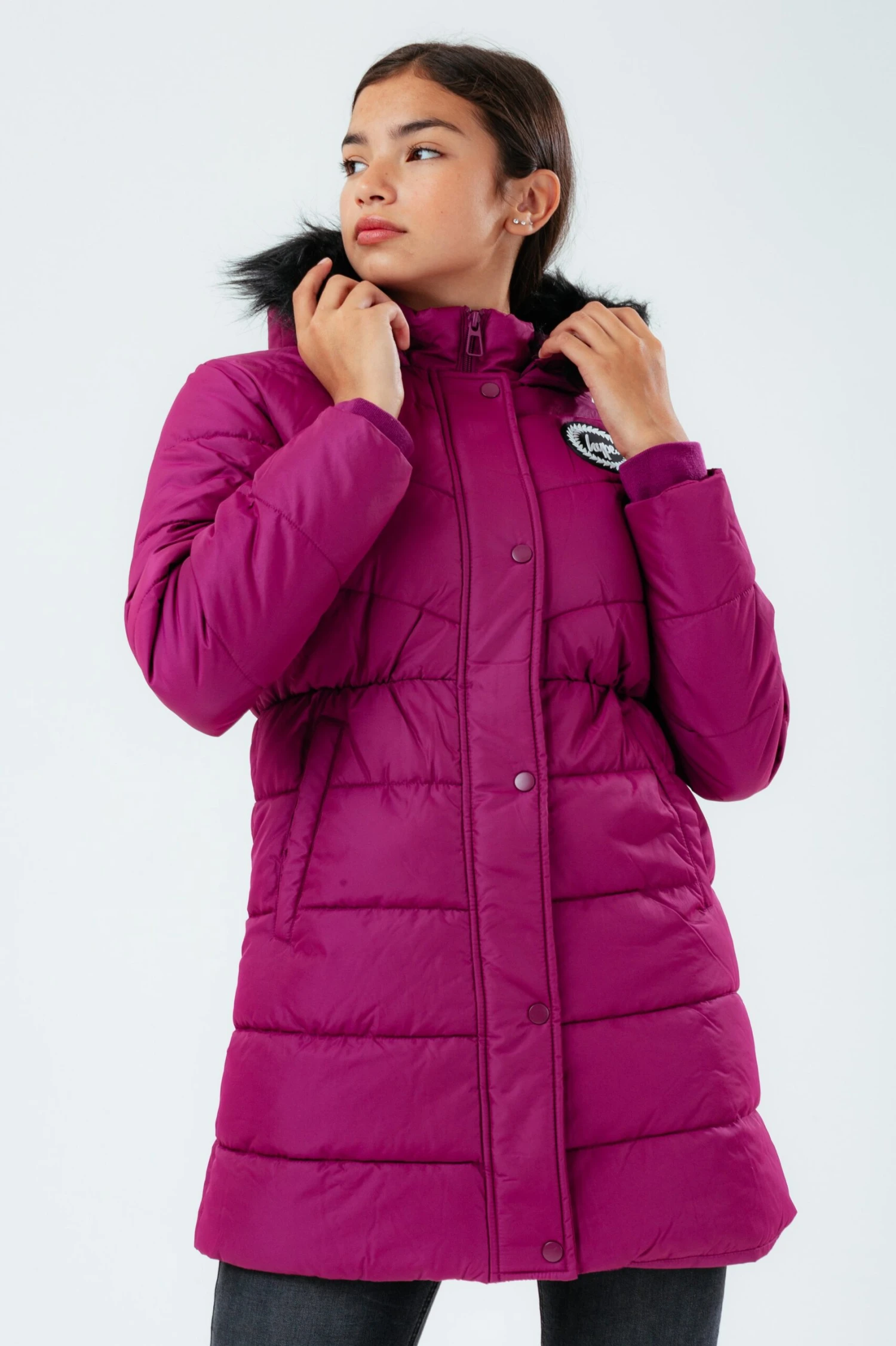 HYPE BERRY LONGLINE PADDED GIRLS PARKER JACKET 3 HYPE BERRY LONGLINE PADDED GIRLS PARKER JACKET