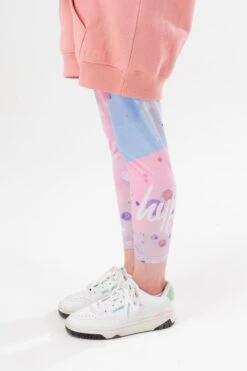 HYPE GIRLS NUDE MYSTIC CLOUDS SCRIPT LONGLINE HOODIE & LEGGINGS SET -Hype TWMH 614 DETAIL 1