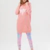 HYPE GIRLS NUDE MYSTIC CLOUDS SCRIPT LONGLINE HOODIE & LEGGINGS SET -Hype TWMH 614 FRONT