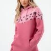 HYPE WOMENS PINK LEOPARD PANEL LONGLINE HOODIE 1 HYPE WOMENS PINK LEOPARD PANEL LONGLINE HOODIE -Hype TWMH 760MAIN