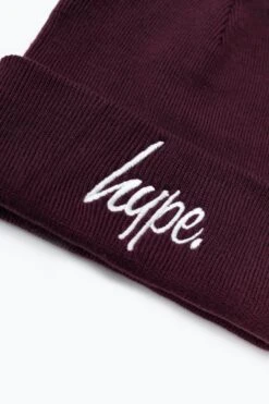 HYPE BURGUNDY SCRIPT BEANIE -Hype WUBT 073 2