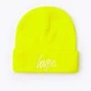 HYPE FLUORESCENT YELLOW SCRIPT BEANIE -Hype WUBT 081