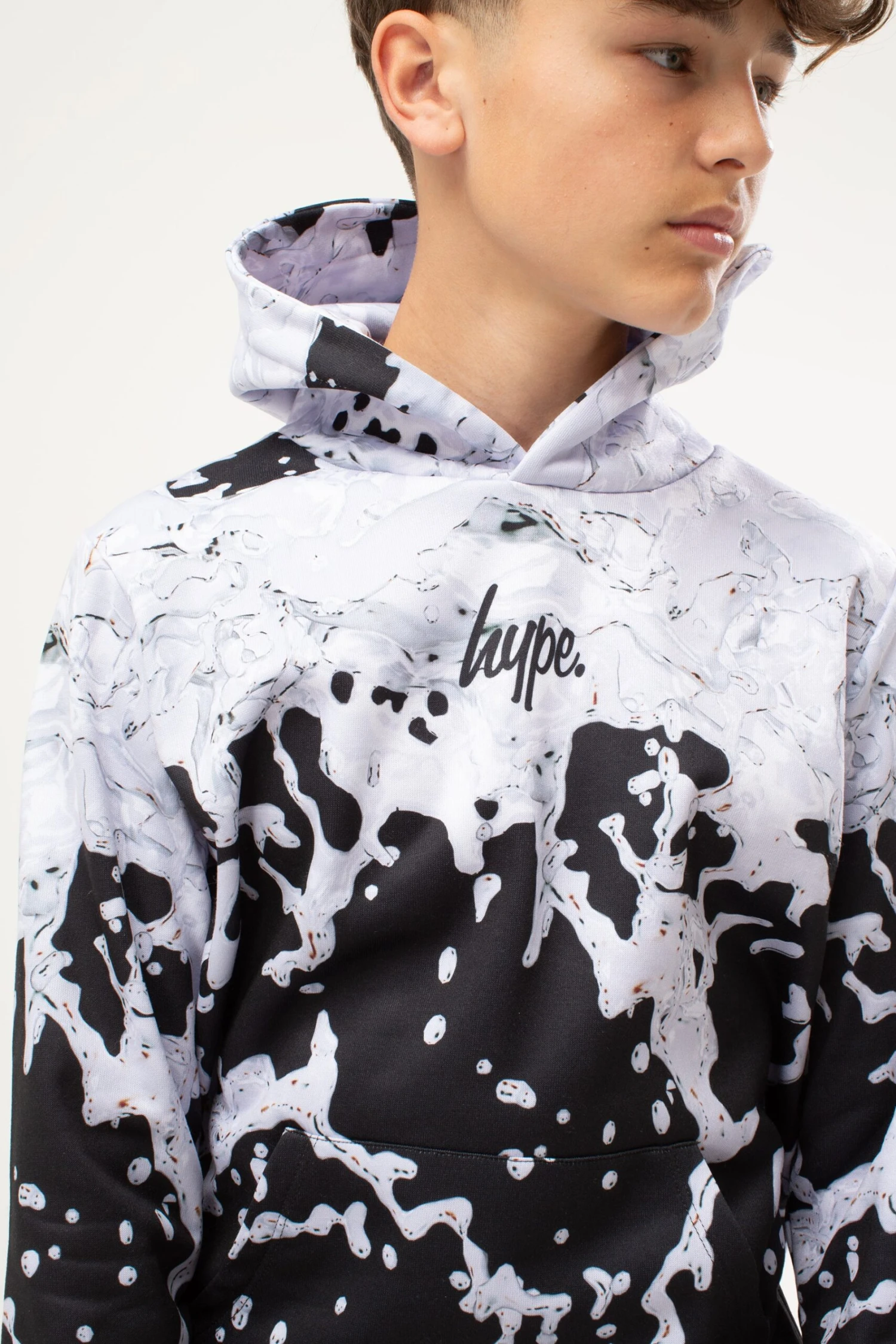 HYPE BOYS BLACK MONO SPLAT HOODIE 6 HYPE BOYS BLACK MONO SPLAT HOODIE - Image 4