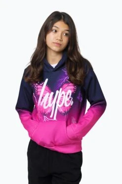HYPE GIRLS BLACK FADE BUTTERFLY HOODIE