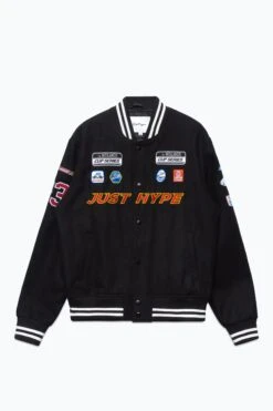 HYPE MENS BLACK JH RACER BADGE JACKET -Hype YVLR 154