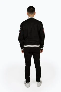 HYPE MENS BLACK JH RACER BADGE JACKET -Hype YVLR 154 1 82a2c08b 1d16 4a12 b903 3508249efc0e
