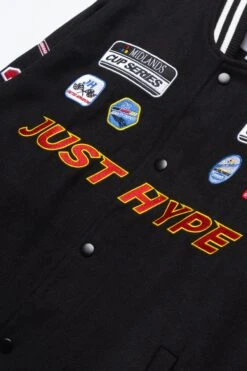 HYPE MENS BLACK JH RACER BADGE JACKET -Hype YVLR 154 2