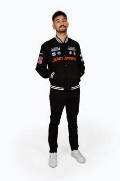 HYPE MENS BLACK JH RACER BADGE JACKET -Hype YVLR 154 2dd6447e 6cf9 435f 9432 bfe4b6443f9d