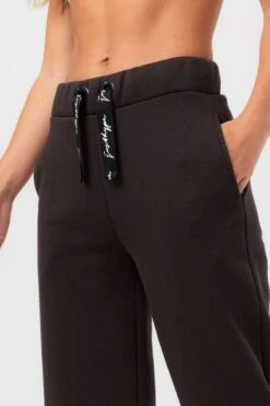 HYPE WOMENS GANACHE JUSTHYPE SCRIBBLE DRAWCORD WIDE LEG JOGGERS -Hype YVLR 274 DETAIL 1