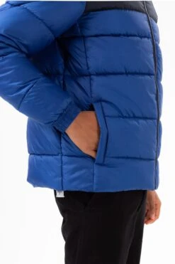 HYPE BOYS COBALT NAVY SHORTS PADDED PANEL EMBROIDERED ARM CREST JACKET -Hype YVLR 474DETAIL1