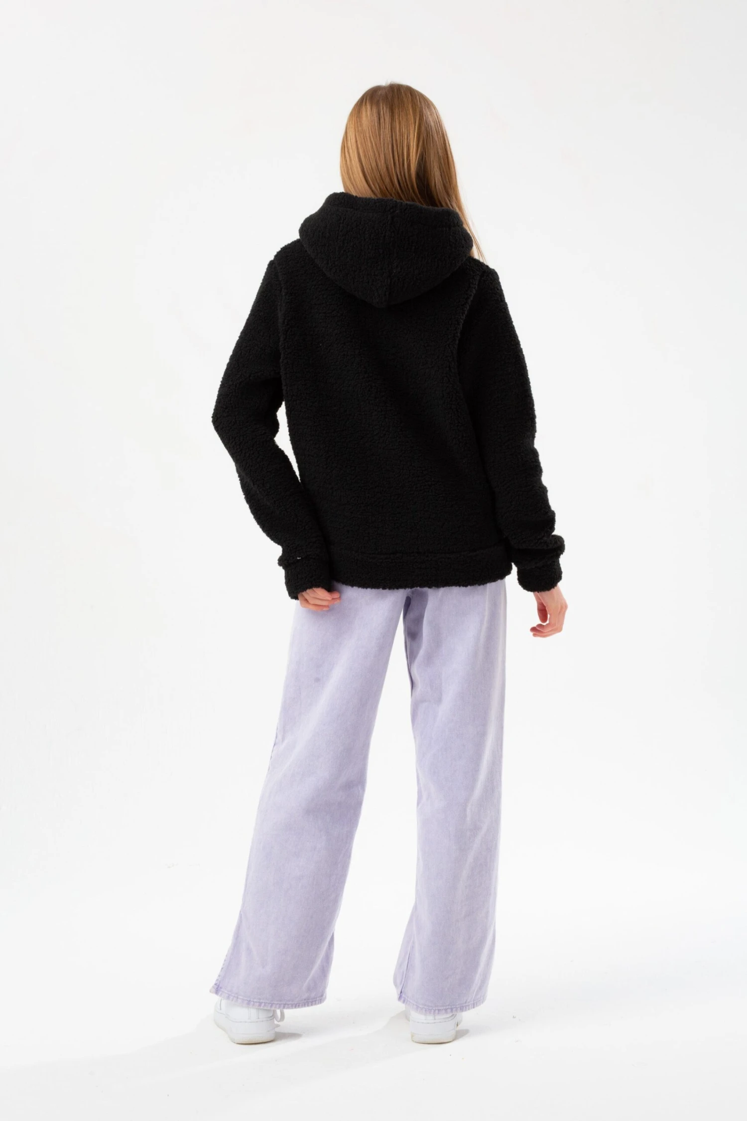 HYPE GIRLS BLACK SHERPA SCRIPT HOODIE 5 HYPE GIRLS BLACK SHERPA SCRIPT HOODIE - Image 3