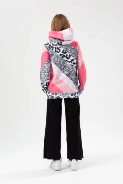 HYPE GIRLS PINK GLITTER WAVE SCRIPT HOODIE -Hype YVLR 572FULLBACK