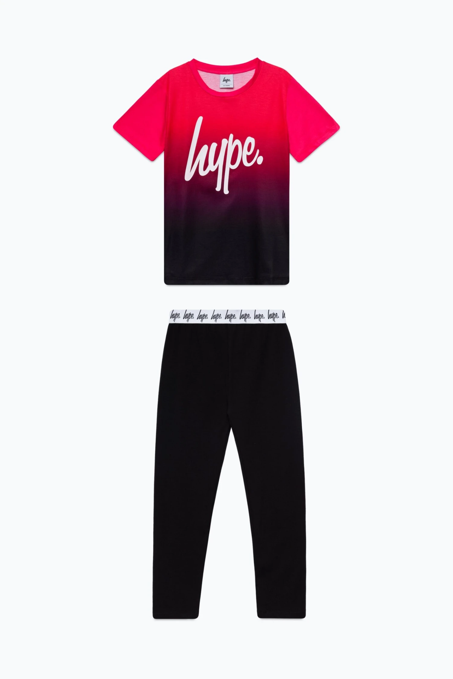 HYPE GIRLS PINK BLACK FADE SCRIPT T-SHIRT AND LEGGINGS SET 8 HYPE GIRLS PINK BLACK FADE SCRIPT T-SHIRT AND LEGGINGS SET - Image 6