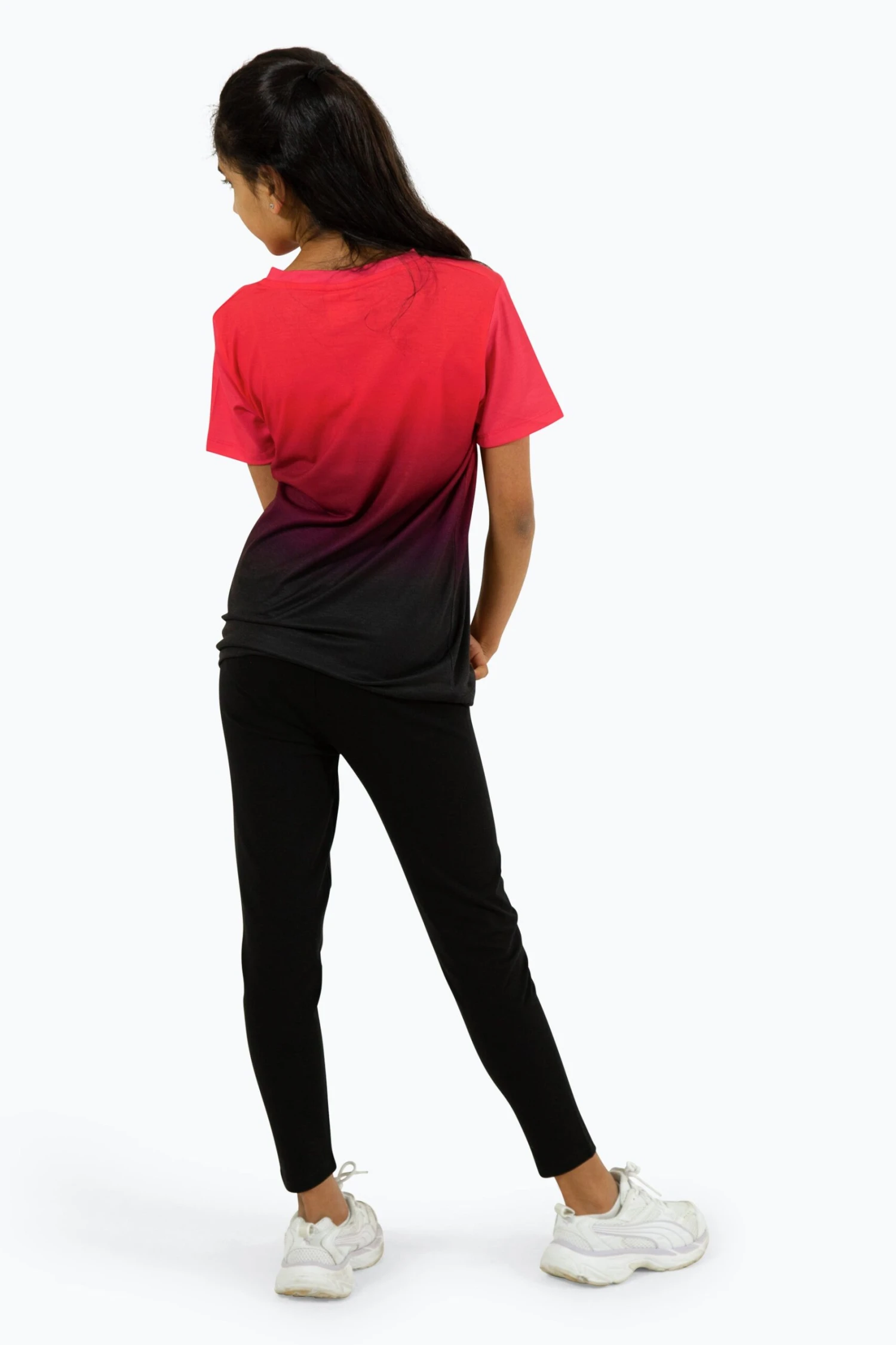 HYPE GIRLS PINK BLACK FADE SCRIPT T-SHIRT AND LEGGINGS SET 4 HYPE GIRLS PINK BLACK FADE SCRIPT T-SHIRT AND LEGGINGS SET - Image 2