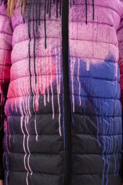 HYPE GIRLS DARK PINK DRIPS SHORTS PADDED ARM CREST JACKET -Hype YVLR 625DETAIL1