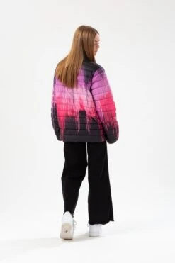 HYPE GIRLS DARK PINK DRIPS SHORTS PADDED ARM CREST JACKET -Hype YVLR 625FULLBACK