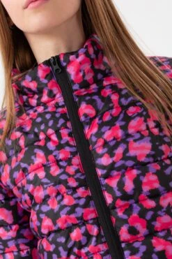 HYPE GIRLS PURPLE NEON CHEETAH PADDED ARM CREST JACKET -Hype YVLR 627DETAIL