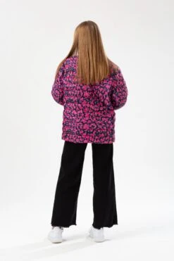 HYPE GIRLS PURPLE NEON CHEETAH PADDED ARM CREST JACKET -Hype YVLR 627FULLBACK