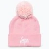 HYPE KIDS PINK BOBBLE SCRIPT BEANIE 1 HYPE KIDS PINK BOBBLE SCRIPT BEANIE -Hype YVLR 714