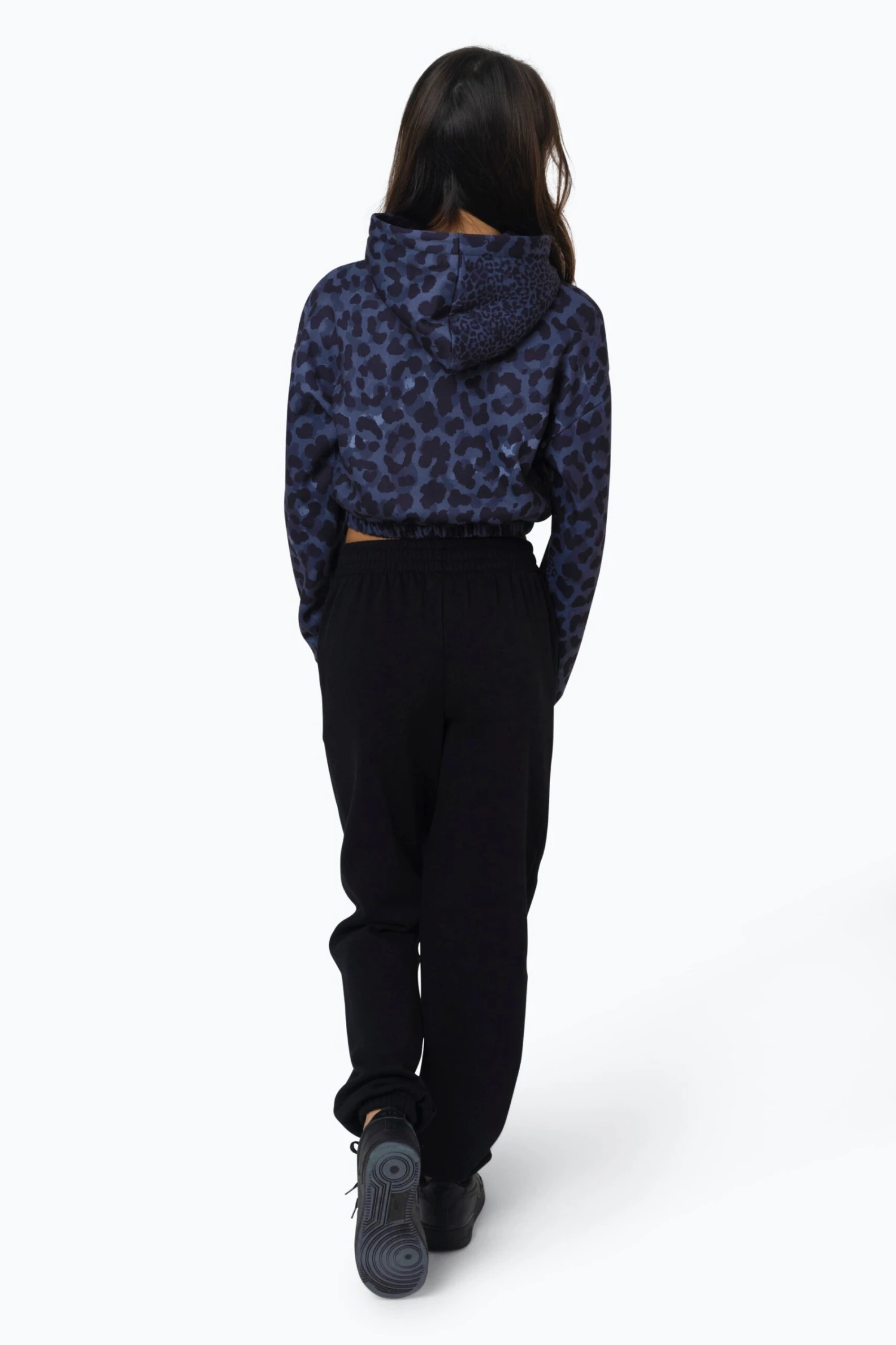 HYPE KIDS BLACK MONO LEOPARD CROP HOODIE 5 HYPE KIDS BLACK MONO LEOPARD CROP HOODIE - Image 3