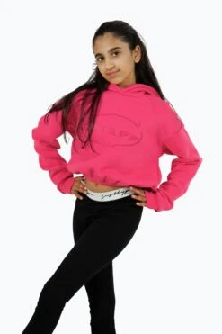 HYPE KIDS PINK Y2K LOGO HOODIE