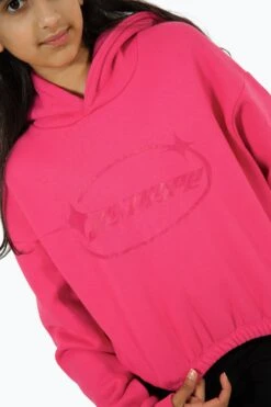 HYPE KIDS PINK Y2K LOGO HOODIE -Hype ZTAO 6283 4