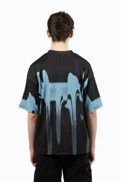 HYPE BOYS MULTI BLUE BLUR PAINT SMALL SCRIPT T-SHIRT -Hype ZTBS 001 1