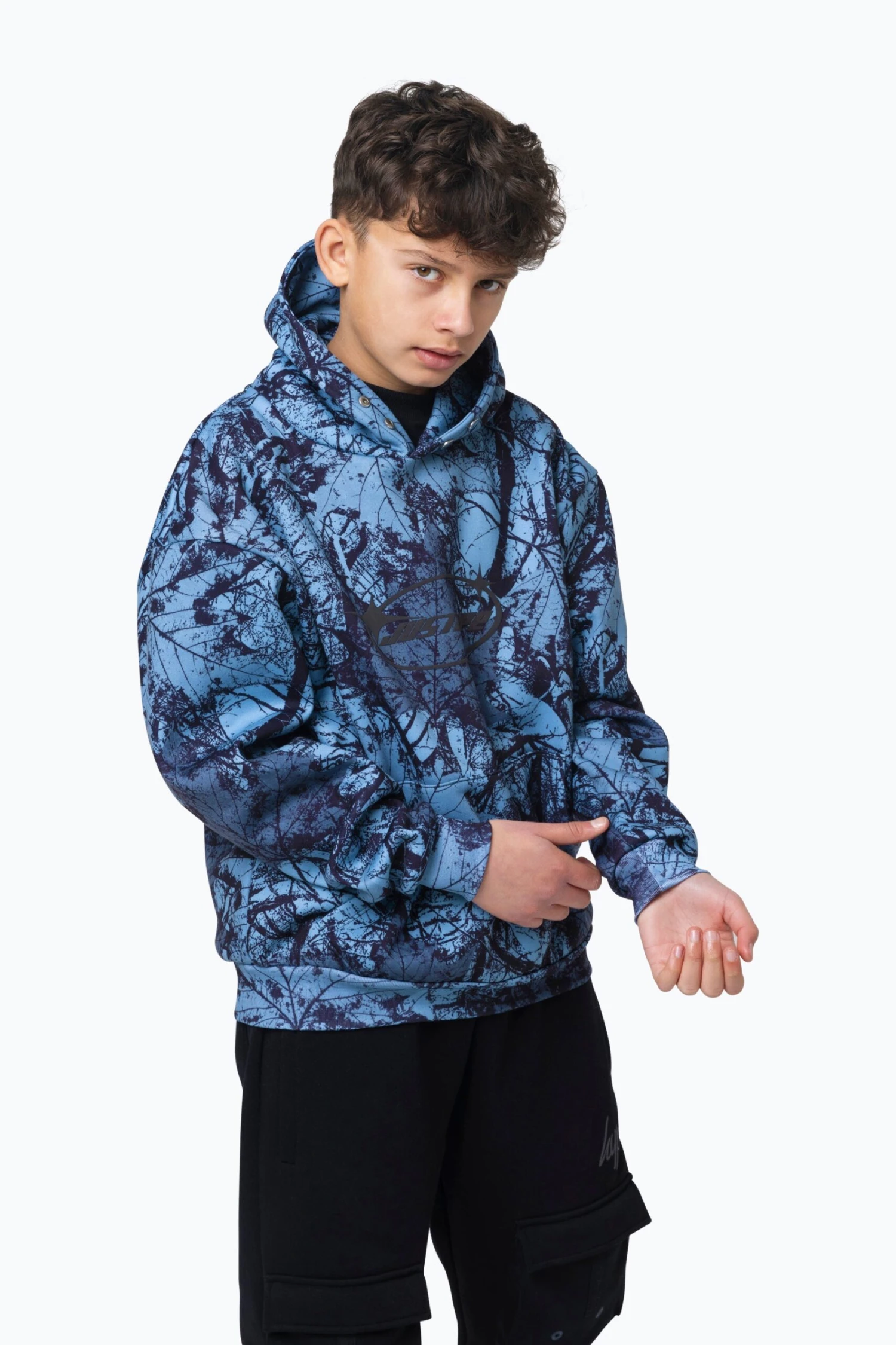 HYPE BOYS MULTI Y2K BLUE LEAF HOODIE 3 HYPE BOYS MULTI Y2K BLUE LEAF HOODIE